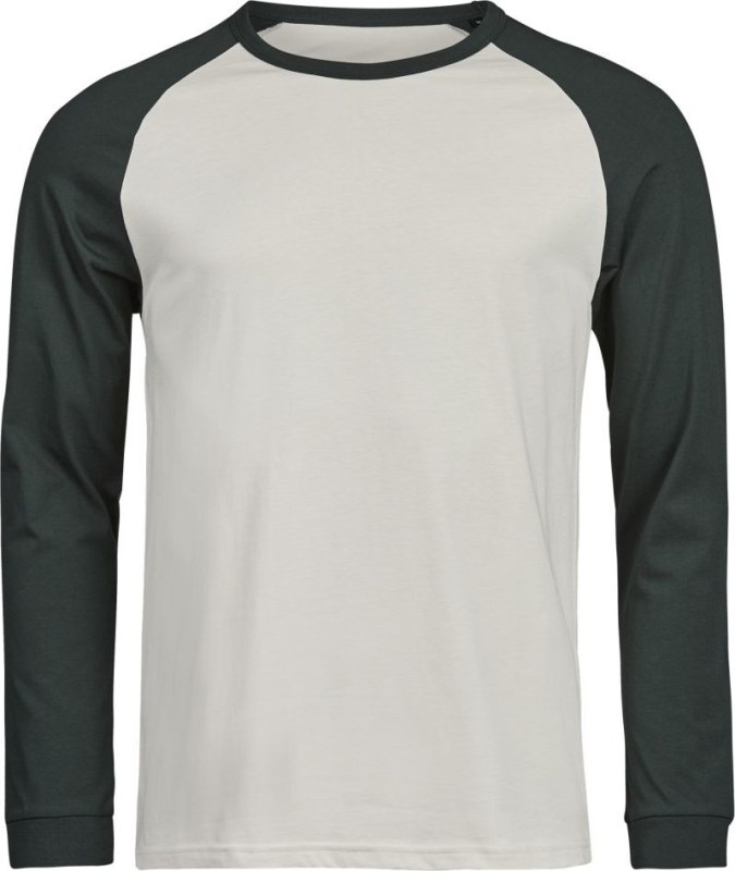 Tee Jays TJ 1170 Baseballové tričko s dlouhým rukávem "Unlabeled" 18.1170 cement/dark green