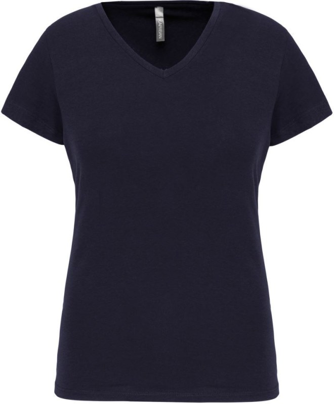 Kariban K 3015 Dámské elastické tričko s výstřihem do V 20.3015 navy