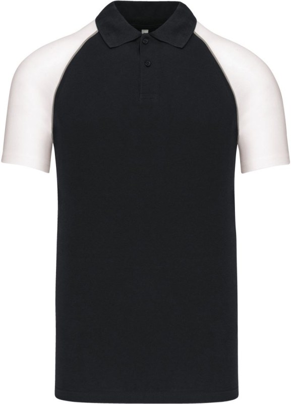 Kariban K 226 Baseballové piqué polo 20.K226 black/light grey/white