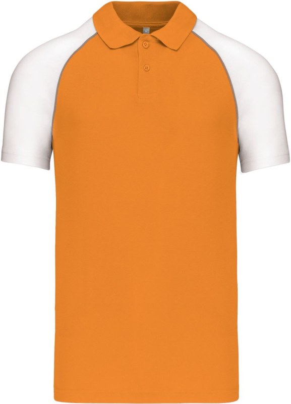 Kariban K 226 Baseballové piqué polo 20.K226 orange/light grey/white