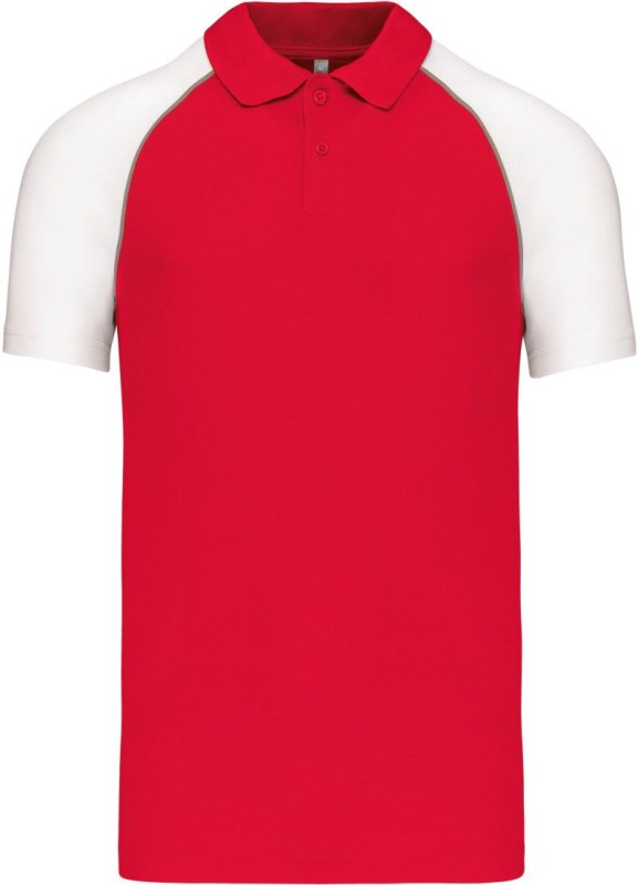 Kariban K 226 Baseballové piqué polo 20.K226 red/light grey/white
