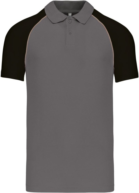 Kariban K 226 Baseballové piqué polo 20.K226 slate grey/light grey/black