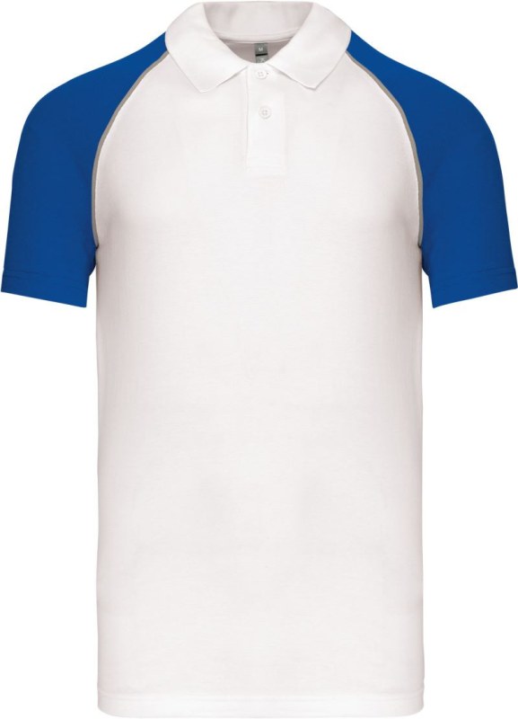 Kariban K 226 Baseballové piqué polo 20.K226 white/light grey/royal blue