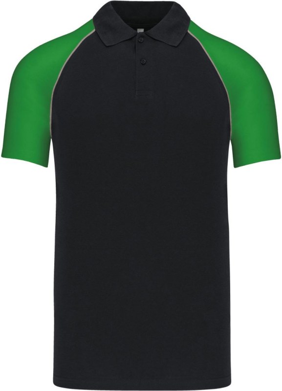 Kariban K 226 Baseballové piqué polo 20.K226 black/light grey/green