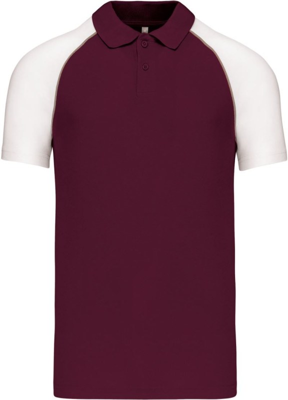 Kariban K 226 Baseballové piqué polo 20.K226 bordeaux/light grey/white