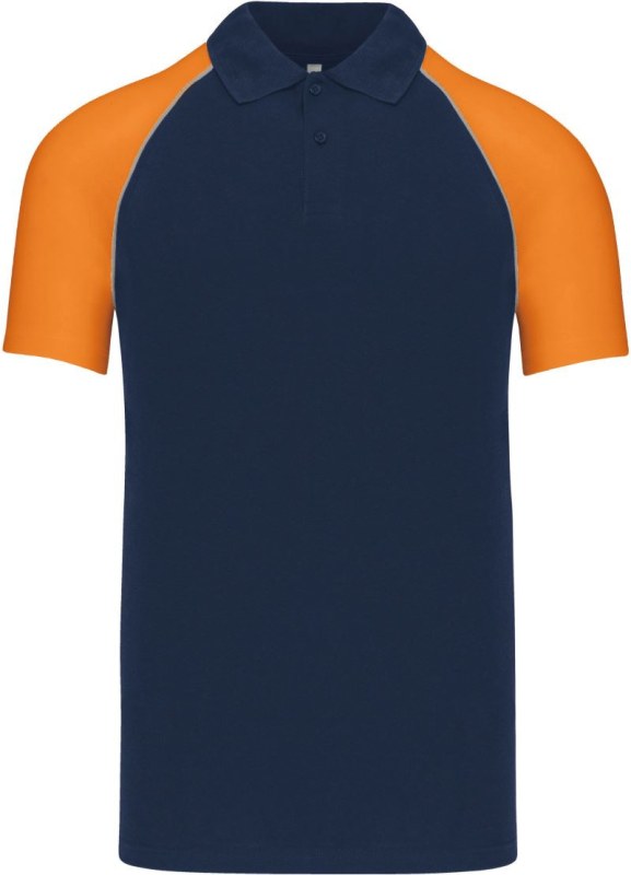 Kariban K 226 Baseballové piqué polo 20.K226 navy/light grey/orange