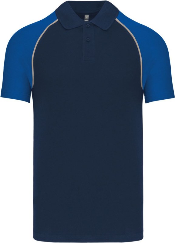 Kariban K 226 Baseballové piqué polo 20.K226 navy/light grey/royal blue
