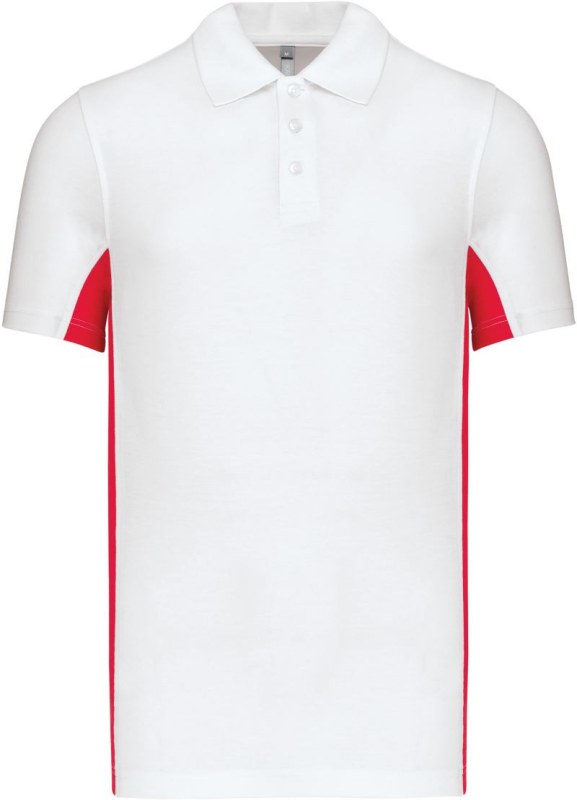 Kariban K 232 2-barevné piqué polo "Flag" 20.K232 white/red - Dámské oblečení trika