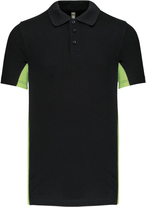 Kariban K 232 2-barevné piqué polo "Flag" 20.K232 black/lime - Dámské oblečení trika