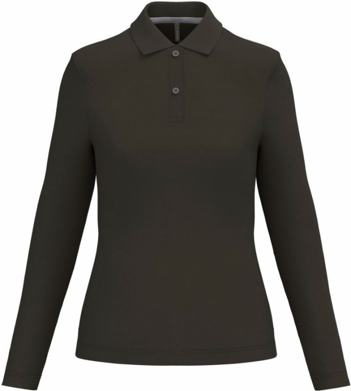 Kariban K 244 Dámské piqué polo s dlouhým rukávem 20.K244 dark khaki