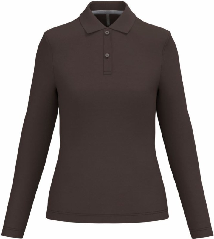Kariban K 244 Dámské piqué polo s dlouhým rukávem 20.K244 chocolate