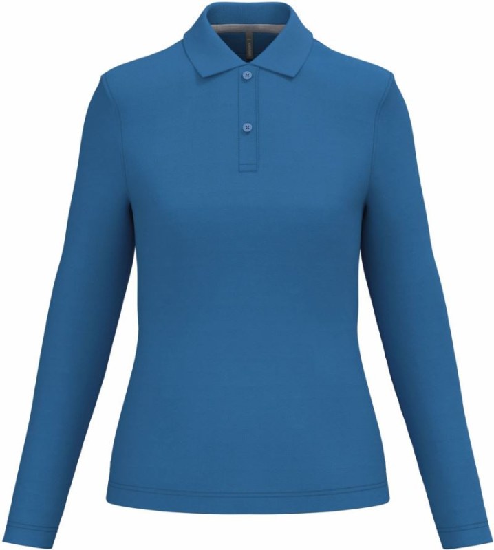 Kariban K 244 Dámské piqué polo s&nbsp;dlouhým rukávem 20.K244 light royal blue - Dámské oblečení trika
