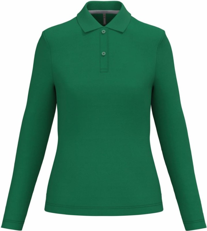 Kariban K 244 Dámské piqué polo s dlouhým rukávem 20.K244 kelly green