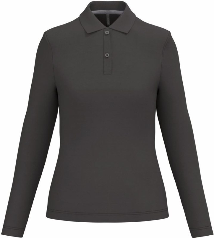 Kariban K 244 Dámské piqué polo s dlouhým rukávem 20.K244 dark grey