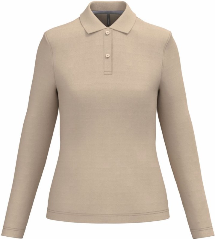 Kariban K 244 Dámské piqué polo s dlouhým rukávem 20.K244 light sand