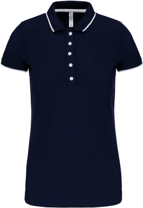 Kariban K 252 Dámské kontrastní piqué polo 20.K252 navy/white/red - Dámské oblečení trika