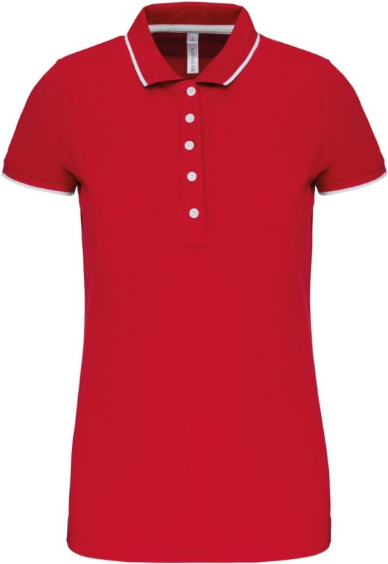 Kariban K 252 Dámské kontrastní piqué polo 20.K252 red/white/navy