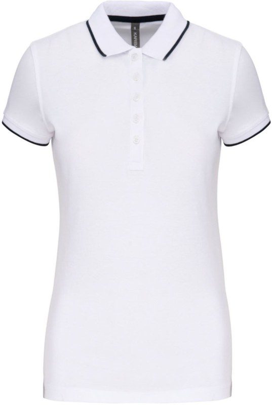 Kariban K 252 Dámské kontrastní piqué polo 20.K252 white/navy/white - Dámské oblečení trika