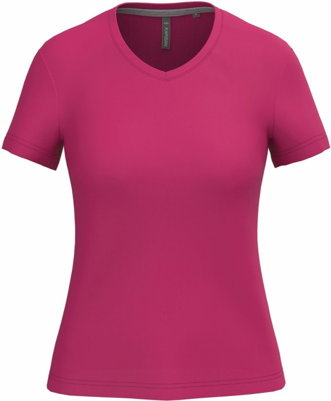 Kariban K 381 Dámské tričko s výstřihem do V 20.K381 fuchsia