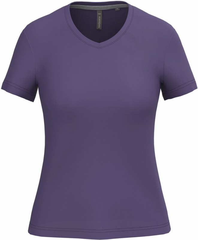 Kariban K 381 Dámské tričko s výstřihem do V 20.K381 purple
