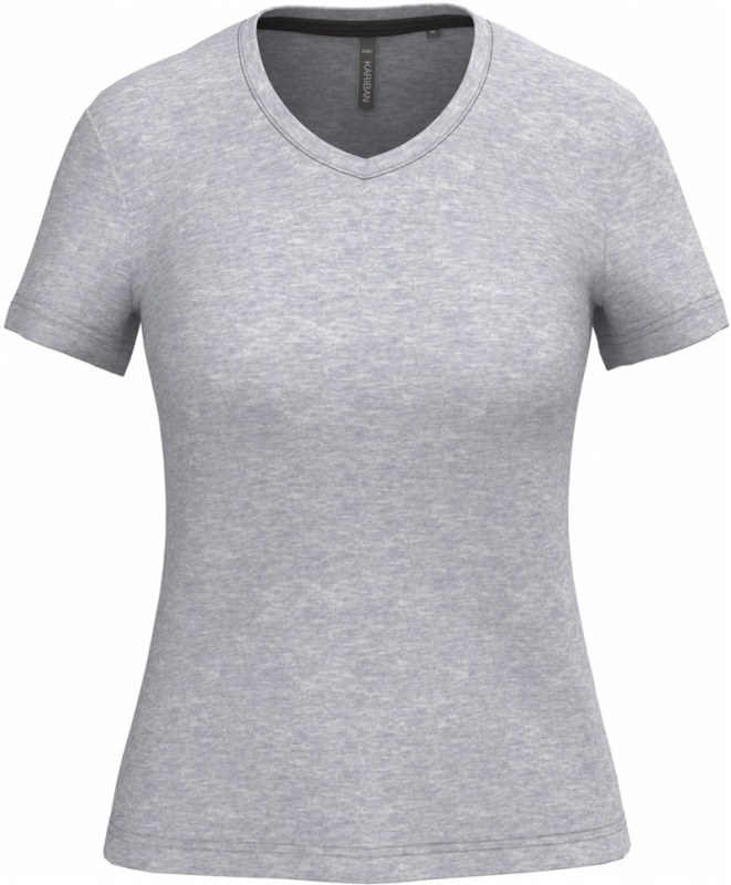 Kariban K 381 Dámské tričko s výstřihem do V 20.K381 oxford grey