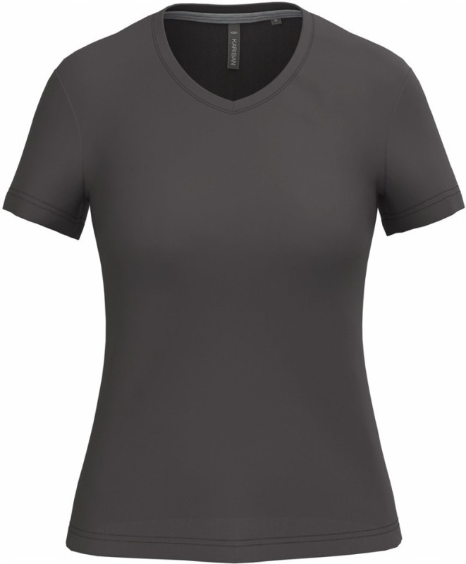 Kariban K 381 Dámské tričko s výstřihem do V 20.K381 dark grey