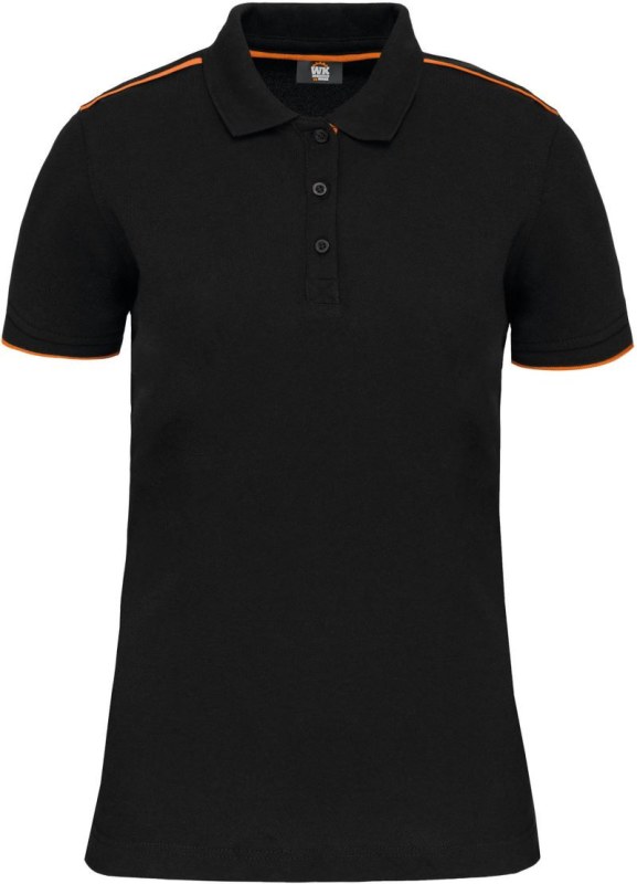 WK WK 271 Dámské pracovní piqué polo "Day-to-Day" 20.W271 black/orange