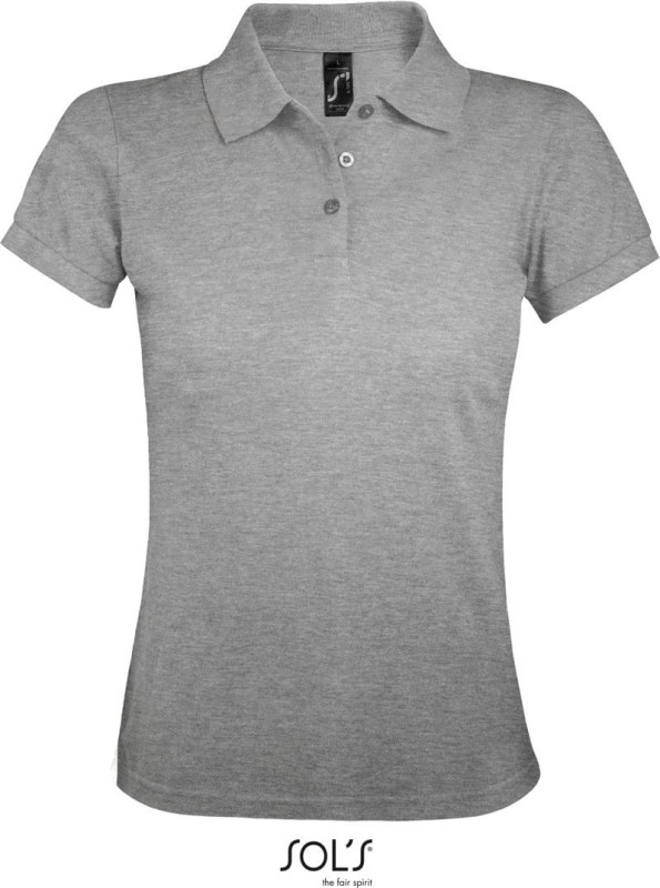 SOL´S Prime Women Dámské piqué polo z těžké bavlny 25.0573 grey melange