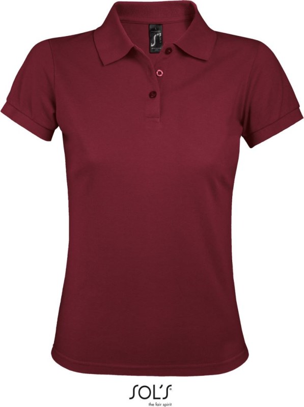 SOL´S Prime Women Dámské piqué polo z těžké bavlny 25.0573 burgundy