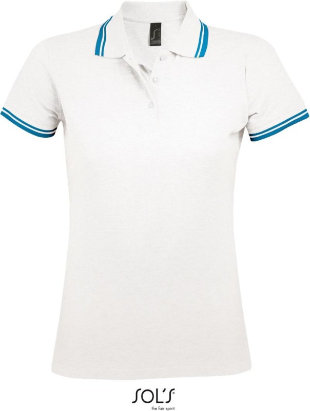 SOL´S Pasadena Women Dámské piqué polo 25.0578 white/aqua