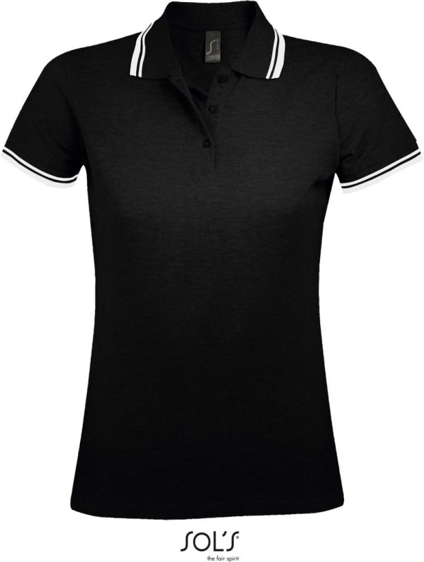 SOL´S Pasadena Women Dámské piqué polo 25.0578 black/white - Dámské oblečení trika
