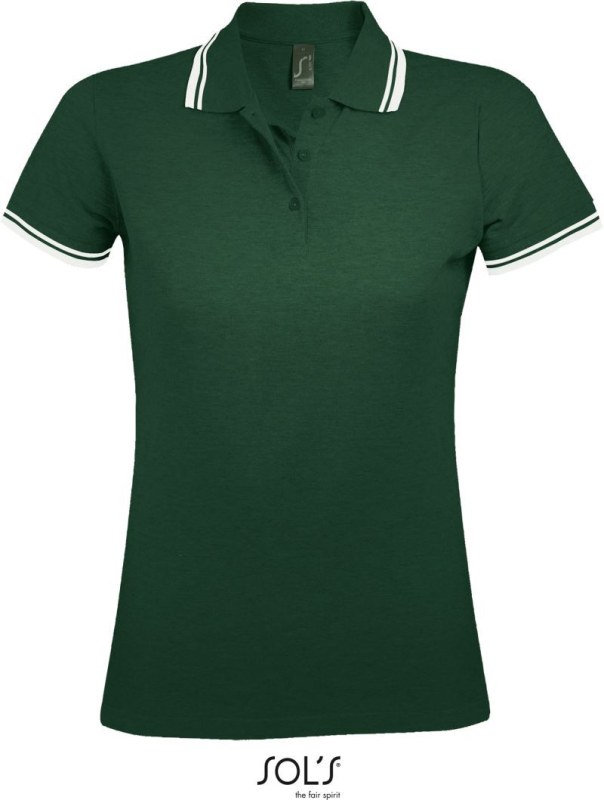 SOL´S Pasadena Women Dámské piqué polo 25.0578 forest green/white - Dámské oblečení trika
