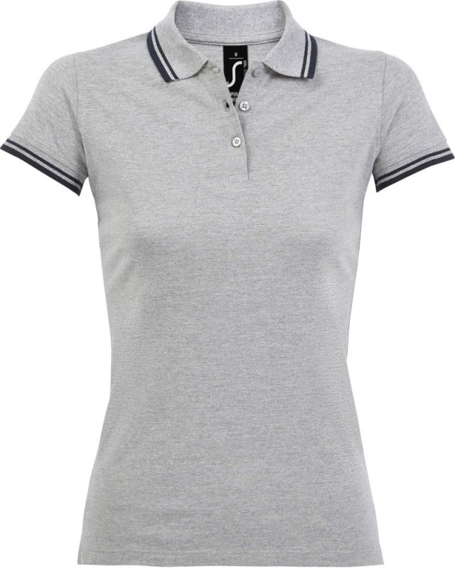 SOL´S Pasadena Women Dámské piqué polo 25.0578 grey melange/french navy