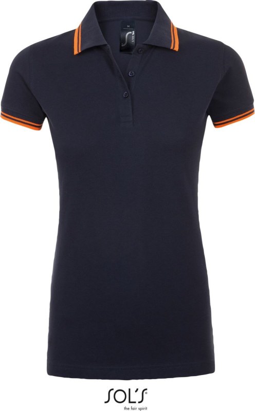 SOL´S Pasadena Women Dámské piqué polo 25.0578 french navy/neon orange