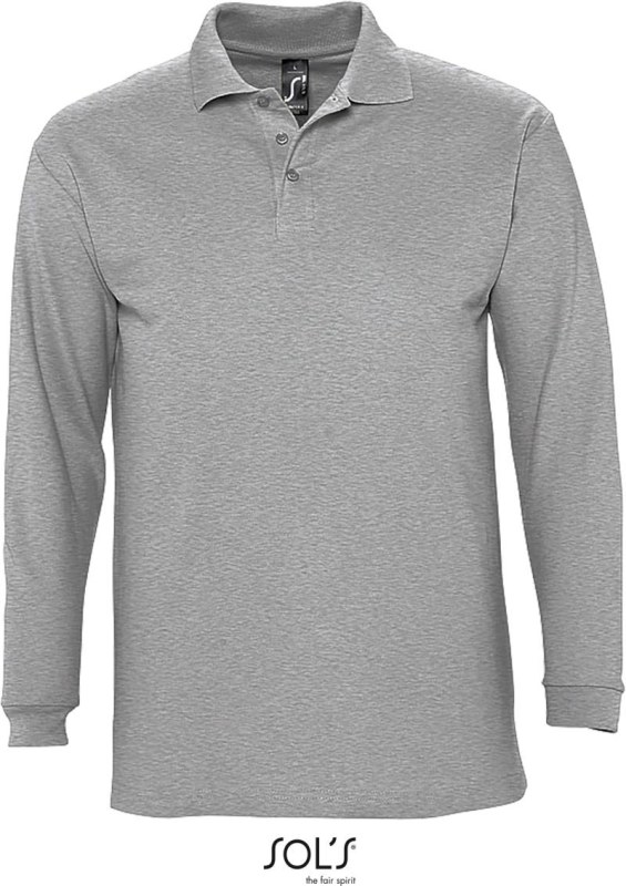 SOL´S Winter II Piqué polo s dlouhým rukávem 25.1353 grey melange