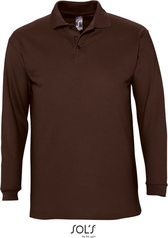 SOL´S Winter II Piqué polo s&nbsp;dlouhým rukávem 25.1353 chocolate - Dámské oblečení trika