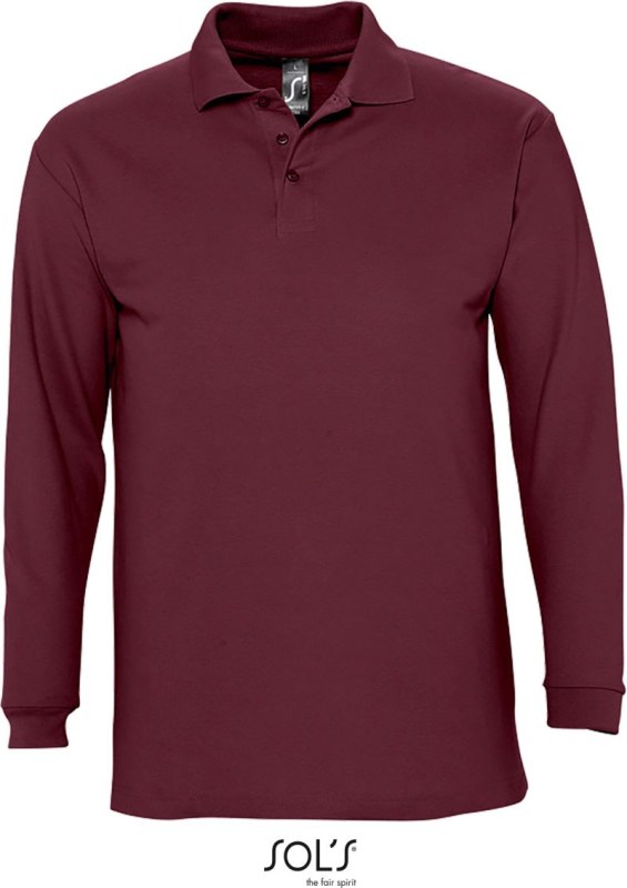 SOL´S Winter II Piqué polo s dlouhým rukávem 25.1353 burgundy