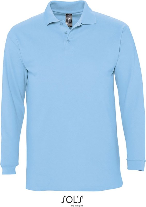 SOL´S Winter II Piqué polo s dlouhým rukávem 25.1353 sky blue
