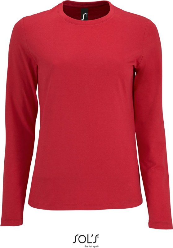 SOL´S Imperial LSL Women Dámské tričko s dlouhým rukávem 25.2075 red