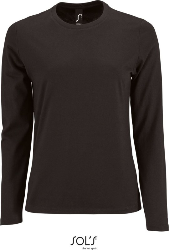SOL´S Imperial LSL Women Dámské tričko s&nbsp;dlouhým rukávem 25.2075 deep black - Dámské oblečení trika