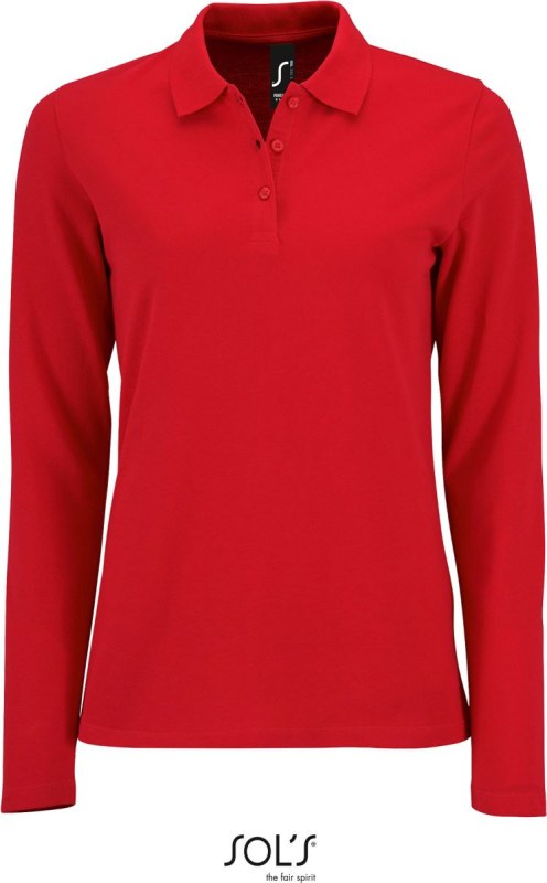 SOL´S Perfect LSL Women Dámské piqué polo s dlouhým rukávem 25.2083 red