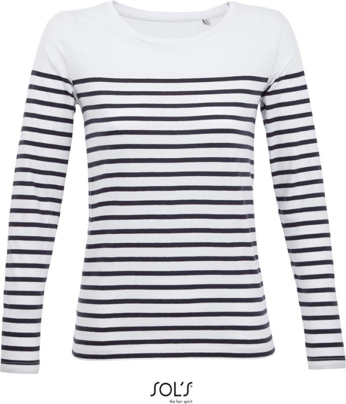 SOL´S Matelot LSL Women Dámské pruhované tričko s dlouhým rukávem 25.3100 white/navy