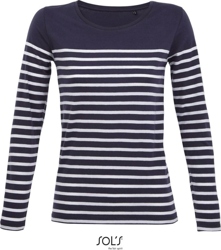 SOL´S Matelot LSL Women Dámské pruhované tričko s dlouhým rukávem 25.3100 french navy/white