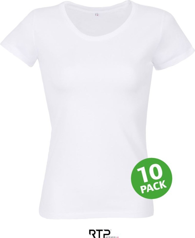 RTP Tempo 185 Women Dám. tričko pro dig. potisk z&nbsp;bio bav., 10 ks 25.3257 white - Dámské oblečení trika