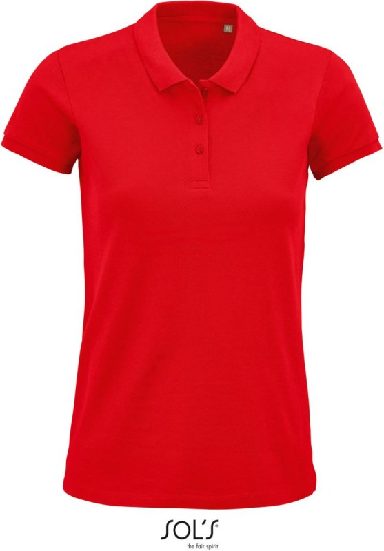 SOL´S Planet Women Dámské piqué polo z&nbsp;bio bavlny 25.3575 red - Dámské oblečení trika