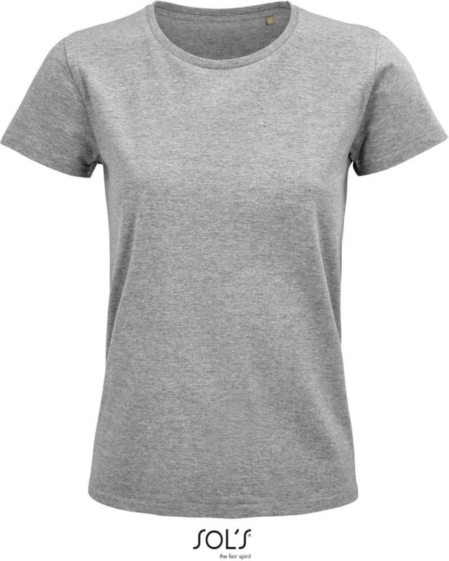 SOL´S Pioneer Women Dámské tričko z bio bavlny 25.3579 grey melange