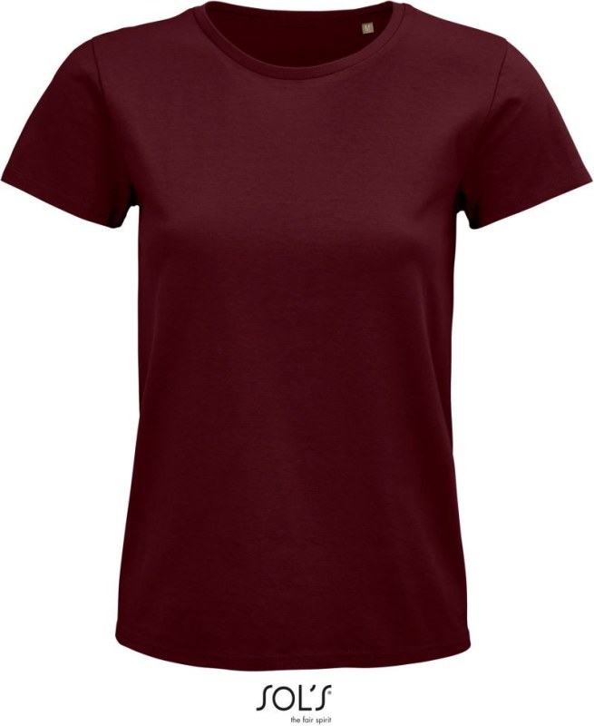 SOL´S Pioneer Women Dámské tričko z bio bavlny 25.3579 burgundy