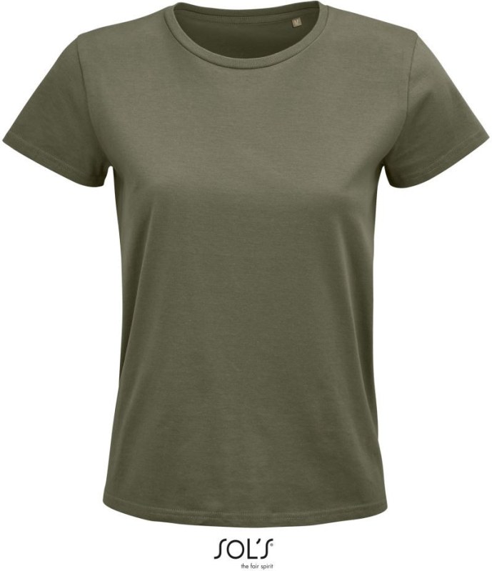 SOL´S Pioneer Women Dámské tričko z bio bavlny 25.3579 khaki