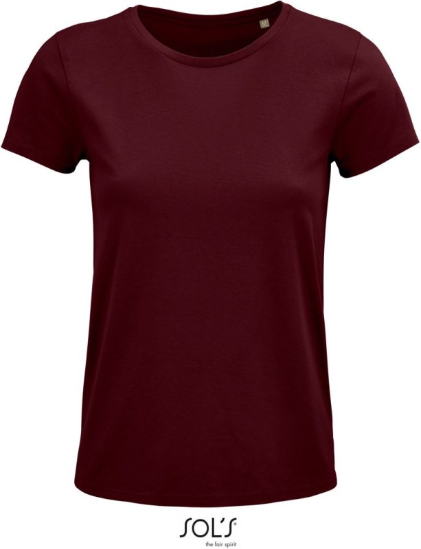 SOL´S Crusader Women Dámské tričko z bio bavlny 25.3581 burgundy