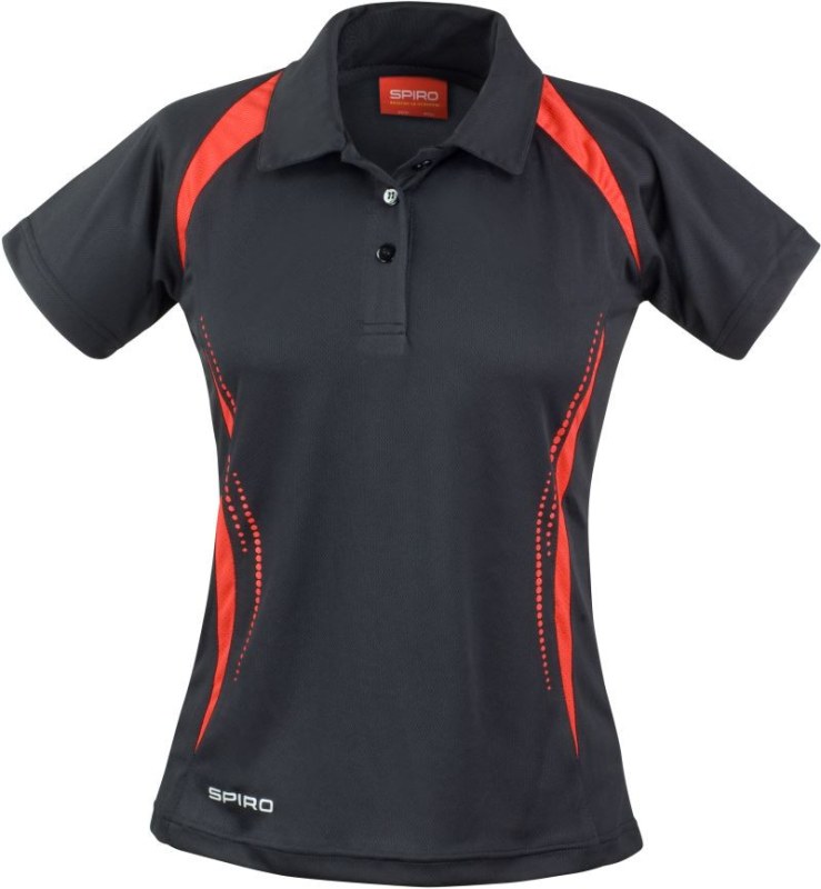 Spiro S 177F Dámské týmové piqué polo 29.177F black/red - Dámské oblečení trika